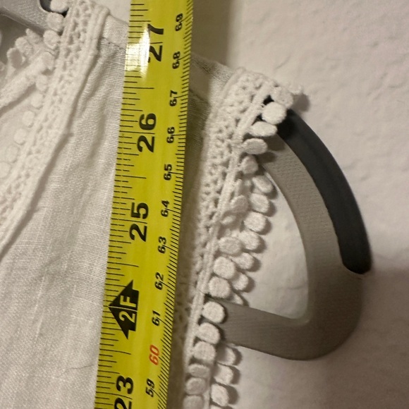 Valentina Naldi White Linen Tank with Lace Details Size Large - Picture 4 of 8
